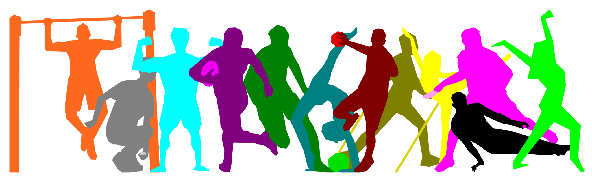 Unsere Sportangebote als Schatten stilisiert